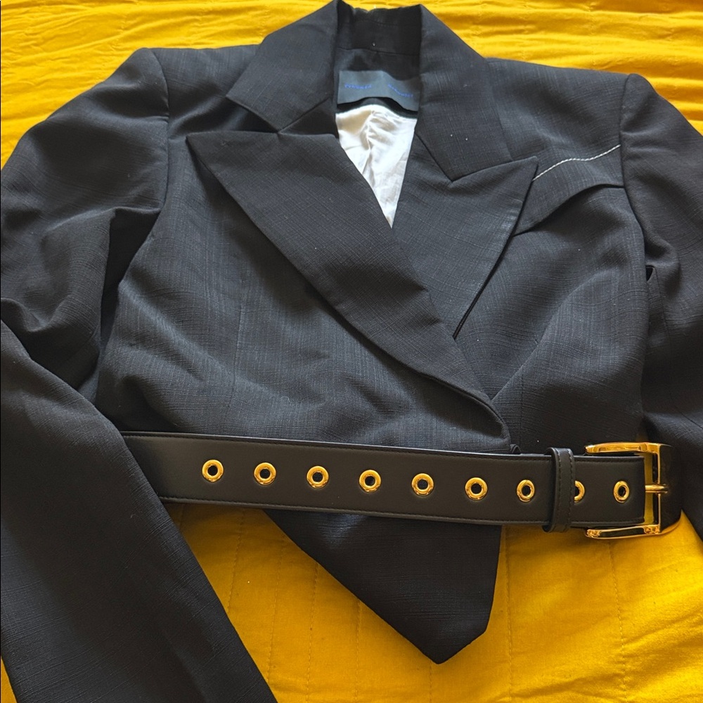 Proenza Schouler Lightweight Cropped
Belted Blazer,Size 4 Small women